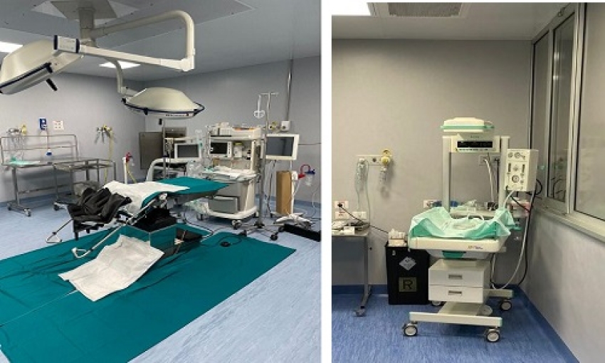 Isola neonatale Covid e sala operatoria per parti cesarei Covid del Vito Fazzi
