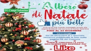 Campi Salentina bandisce il concorso fotografico “L&#039;Albero di Natale più bello”