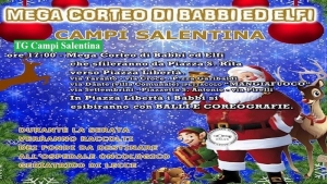 A Campi Salentina la Band dei Babbi Natale: grande sfilata di solidarietà con 70 figuranti