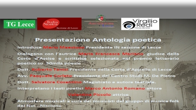 Un nuovo appuntamento con Italia Nostra, il giudice Francesca Mariano presenta le sue poesie