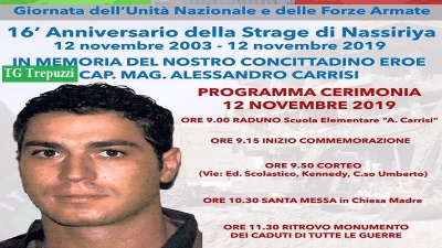 Sedici anni dopo la strage di Nassiriya, Trepuzzi ricorda il concittadino Alessandro Carrisi