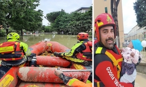 Alluvione Emilia Romagna: lo squinzanese Giorgio Tramacere tra i primi Vigili del Fuoco a soccorrere la popolazione