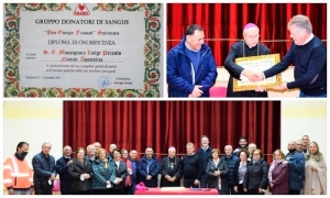 La Fratres conferisce il Diploma di Socio Onorario a Mons. Luigi Pezzuto per il suo esemplare spirito di carità