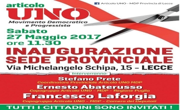 L&#039;Onorevole Laforgia inaugura a Lecce la sede Provinciale di Articolo 1- MDP